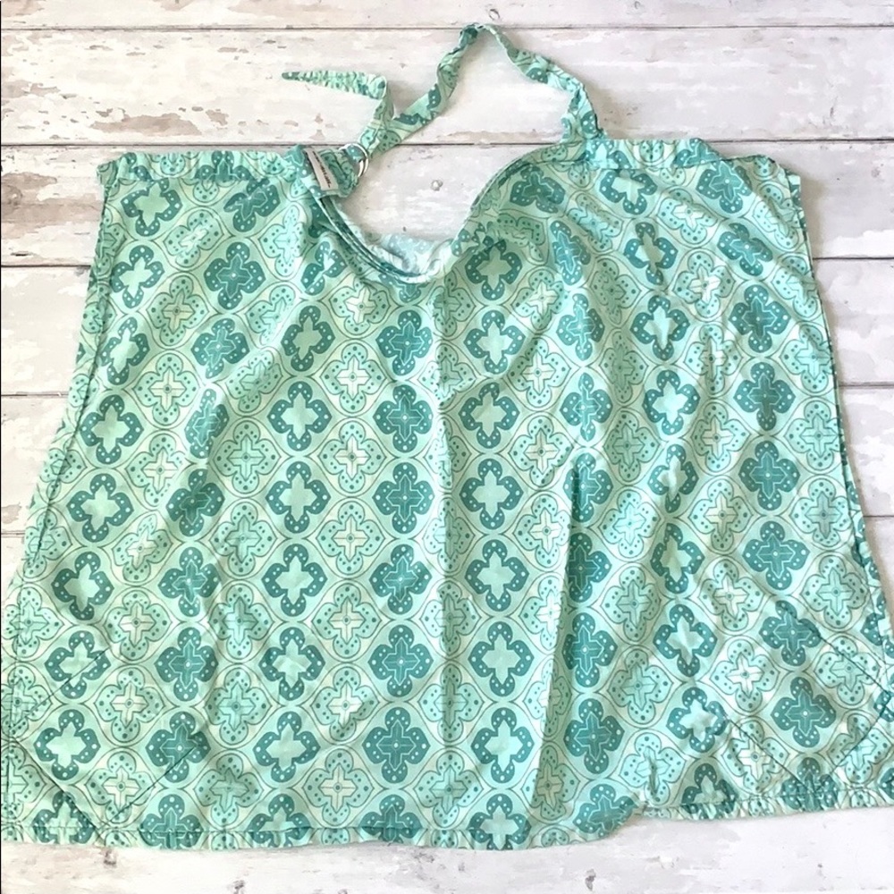 Bebe Au Lait Nursing Cover Unisex Teal Print Baby Gear Maternity Breastfeeding